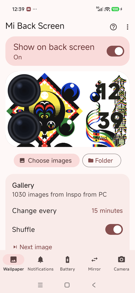 The Wallpaper tab